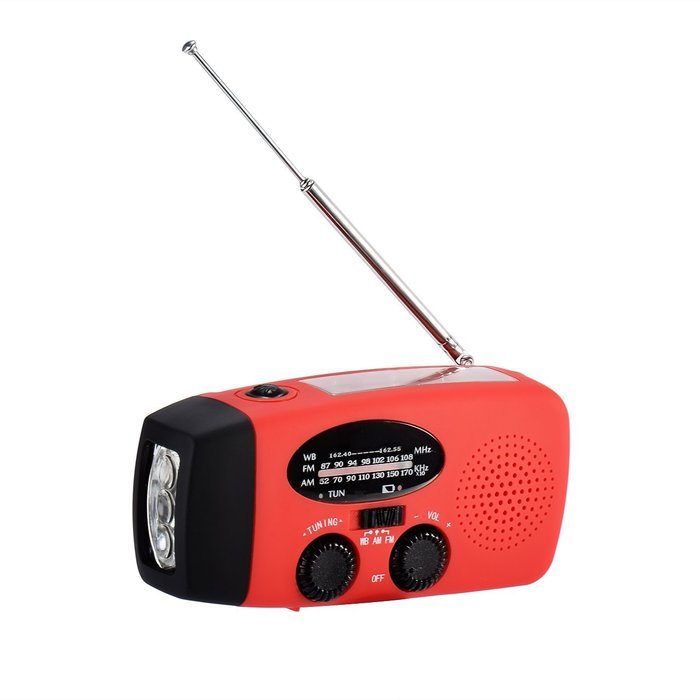 Newcomdigi Emergency Solar Hand Radio, LED Solar Hand Crank Self Powered AM/FM/NOAA Weather Radio, Smart Phone... N6
