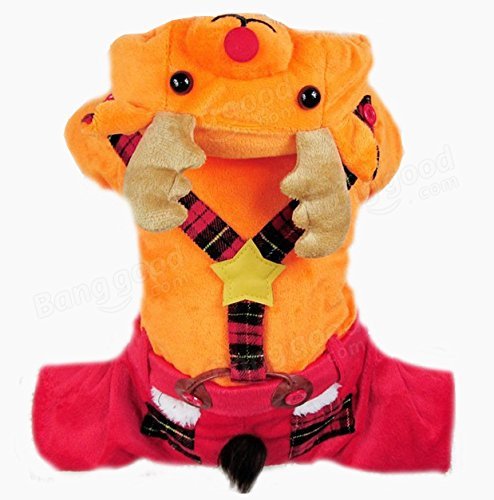 Pink Lizard Winter Cat Dog Coat Christmas Milu Deer Style Jumpsuit Pet Dog Clothes N2