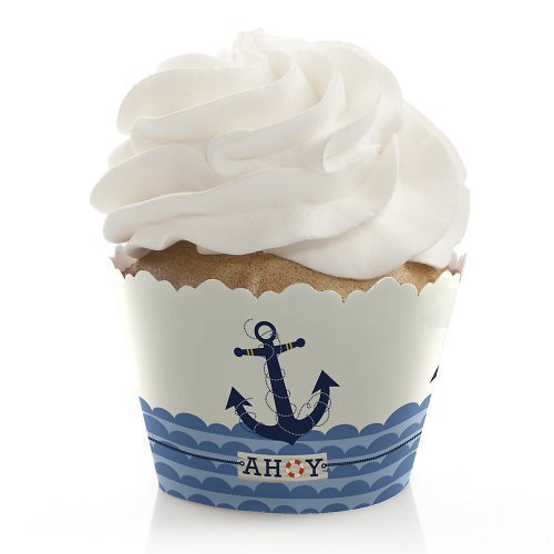 Ahoy - Nautical - Party Cupcake Wrappers - Set of 12