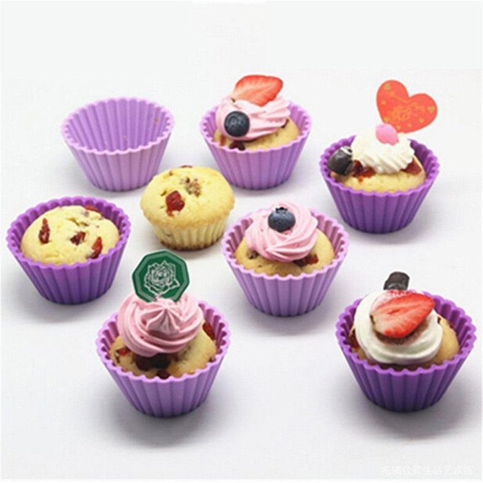 Wispun 5pcs/lot Silicone Muffin Cases Cake Cupcake Liner Baking Mold kitchen unit N2