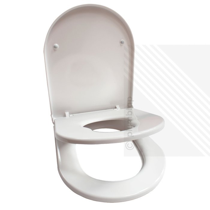 Premium Soft Close White D-Shape Toilet Seat for Young Families | Child Friendly, Very STRONG Seat, Perfect for... N3