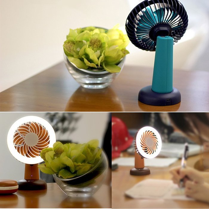 LIWUYOU Summer Mini Handheld Fan Battery Operated USB Rechargeable Outdoor Small Portable Fan Lamp LED Lights... N13