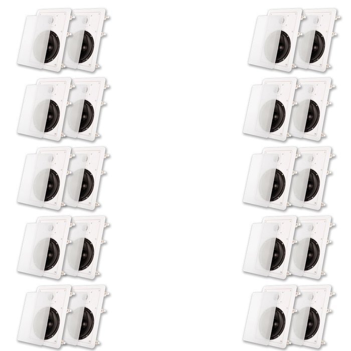 Acoustic Audio MT6 In Wall 6.5" Speaker 10 Pair Pack 2 Way Home Theater 5000 Watt MT6-10PR