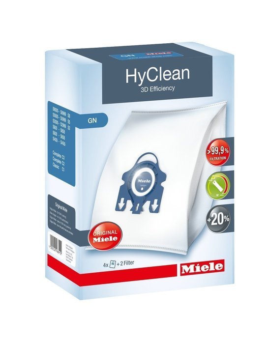 Miele AirClean/HyClean 3D Efficiency Dust Bag, Type GN, 4 Bags & 2 Filters 10123210 BuyParts