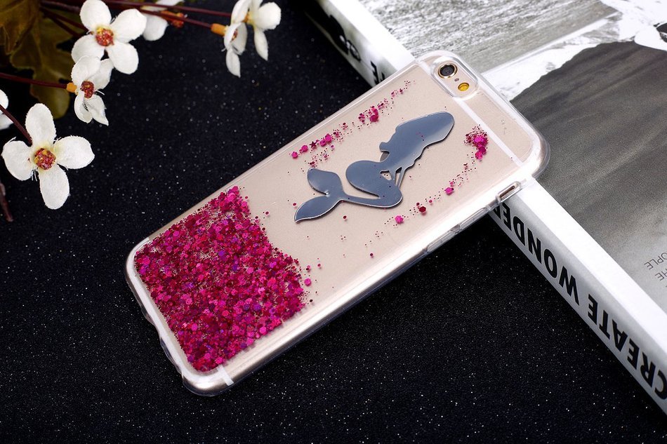 iPhone 6S Plus Case,iPhone 6/6S Plus Bling Glitter TPU Case,PHEZEN Mermaid Pattern Shiny Sparkling Glitter Flexible... N18