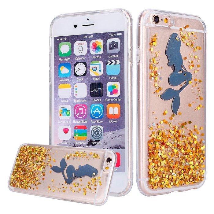 iPhone 6S Plus Case,iPhone 6/6S Plus Bling Glitter TPU Case,PHEZEN Mermaid Pattern Shiny Sparkling Glitter Flexible... N23