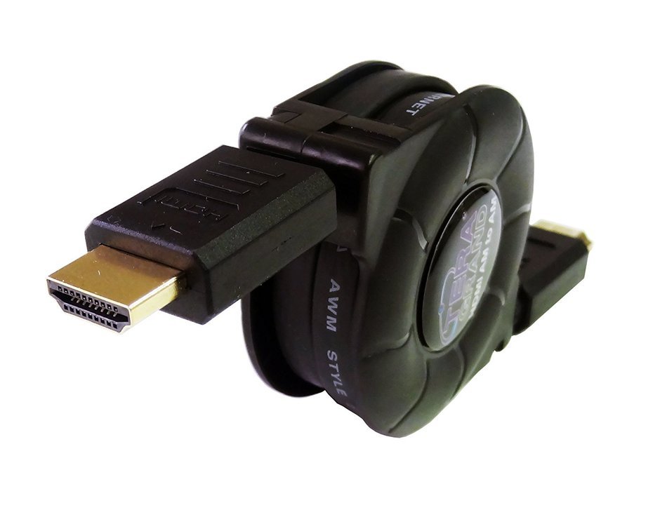 Tera Grand RETH-WH96-BK HDMI A Male to A Male Retractable Cable, 3-Feet N8