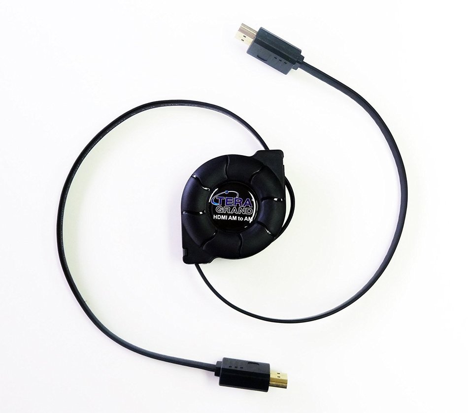 Tera Grand RETH-WH96-BK HDMI A Male to A Male Retractable Cable, 3-Feet N9