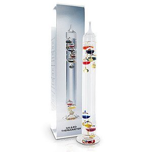 17" Galileo Thermometer with Multi colored Spheres "F" Made in Germany