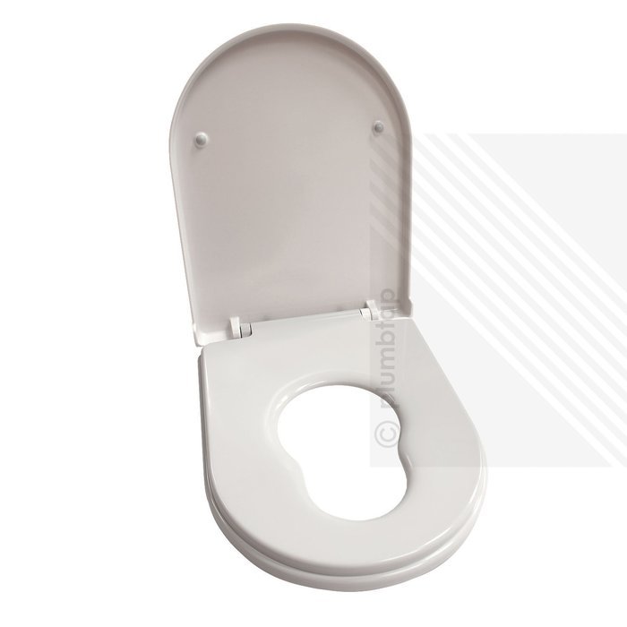 Premium Soft Close White D-Shape Toilet Seat for Young Families | Child Friendly, Very STRONG Seat, Perfect for... N5