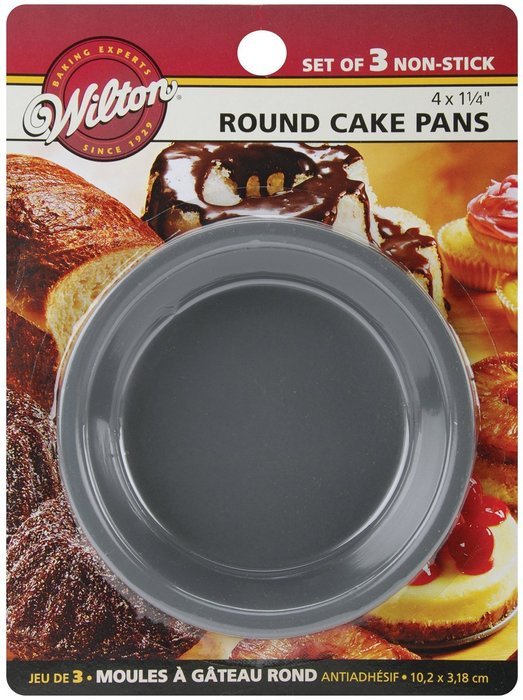 Brand New Mini Cake Pans 3/Pkg-Round 4""X1.25"" Brand New