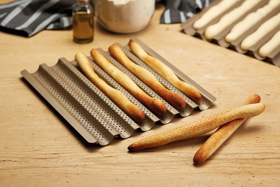 Paul Hollywood Bread Stick / Baguette Crisping Baking Tray, Perforated Non-Stick