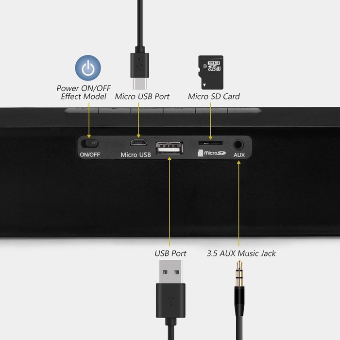 Chialstar Wireless 2.0 Channel Real Sound Bar with 12W Super Bass Surround Sound Bluetooth Speaker Powerful Home...