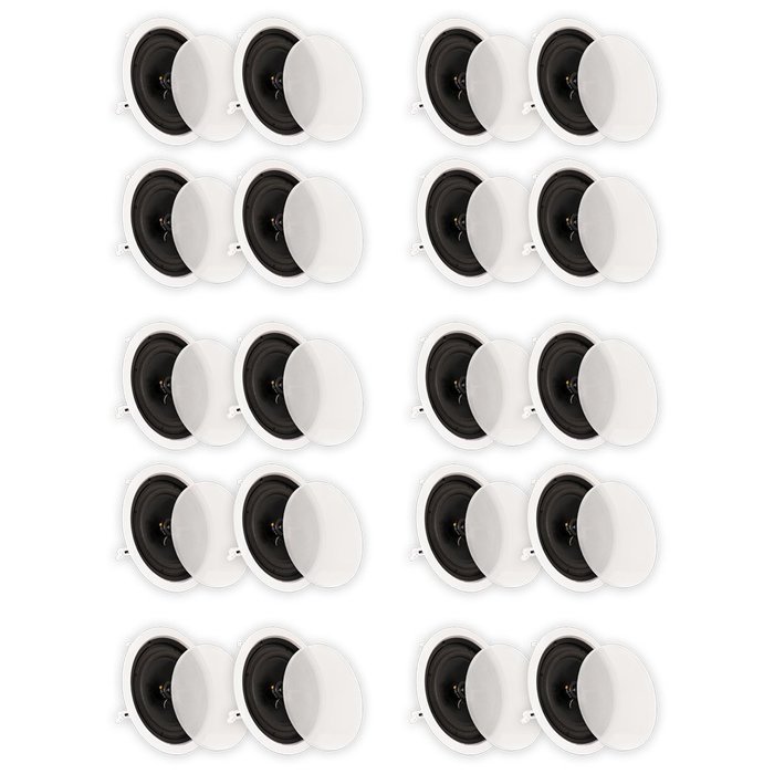Theater Solutions CS8C In Ceiling 8" Speakers Surround Sound Home Theater 10 Pair Pack 10CS8C