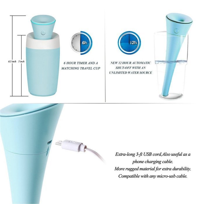 Alice Windowshop USB Humidifier Room Humidifier Car Humidifier Blue N7