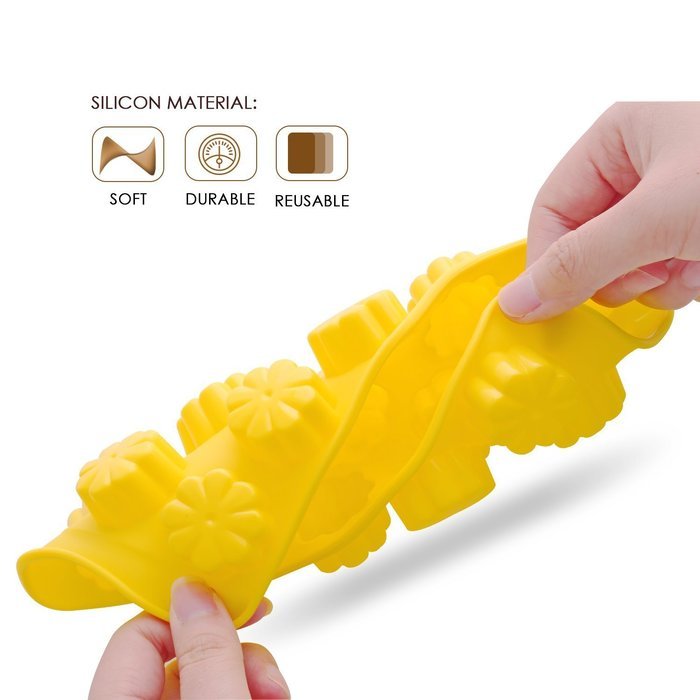 Deik 4 pieces Premium Silicone Molds for Candy, Chocolate, Ice Cube, Baking, Building of Cute Shell, Love Heart...