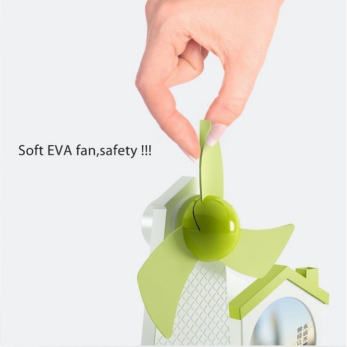 Megadream 3 in 1 USB Powered Soft EVA Blade Windmills Shape Handheld Mini Fan with Photo Frame Album & Pen Container... N9
