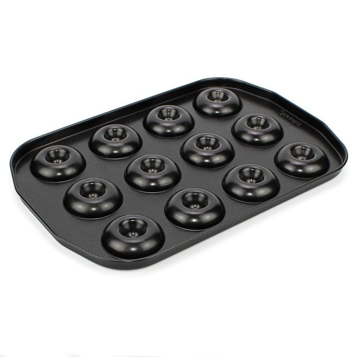 Ezeso 12-Cavity Nonstick Cast Aluminum Donut Pan,Muffin Cups Cake Baking Ring Biscuit Mold