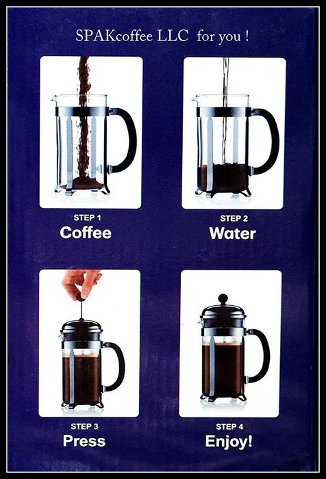 Spak Coffee French Press -- 0,8l. Chrome and Glass N4