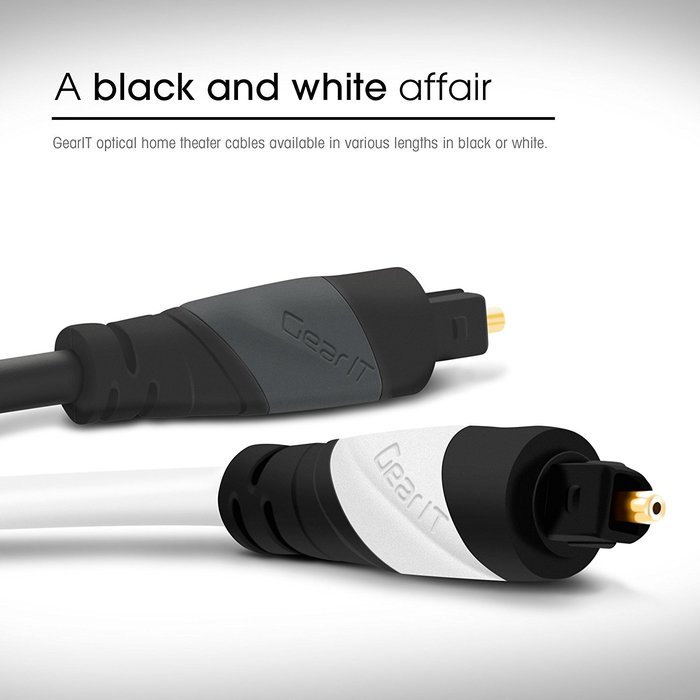 Toslink Digital Optical Audio Cable, GearIT Pro Series TOSLINK Digital Optical Audio Cable 50 Feet for HDTV, PS3... N14