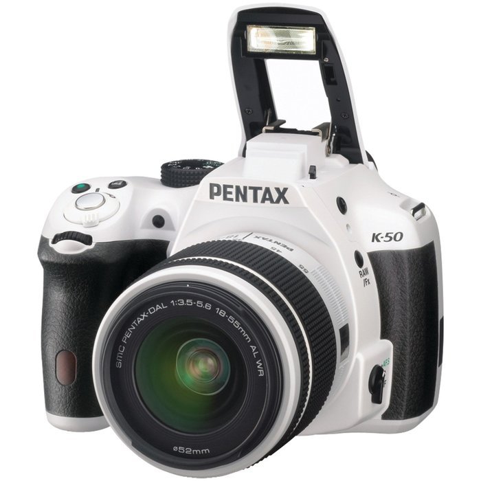 Pentax K-50 16MP Digital SLR Camera Kit with DA L 18-55mm WR f3.5-5.6 Lens (White) N46