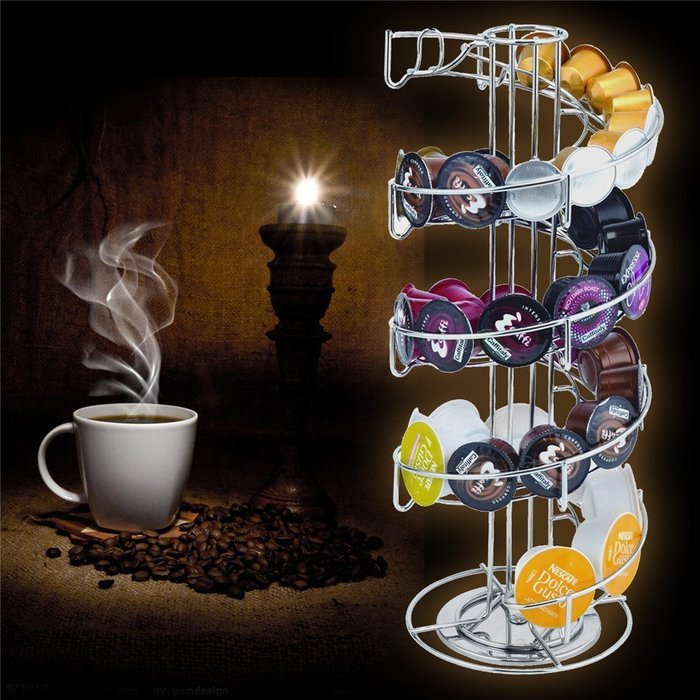 Toplife Nespresso Coffee Capsules Holder Carousel.Chrome