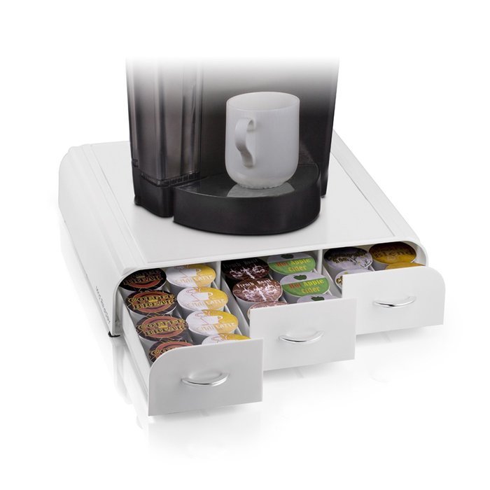 Mind Reader Anchor' Coffee Pod Storage Drawer for 50 Nespresso Capsules, White N13