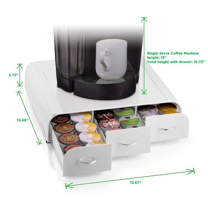 Mind Reader Anchor' Coffee Pod Storage Drawer for 50 Nespresso Capsules, White N14