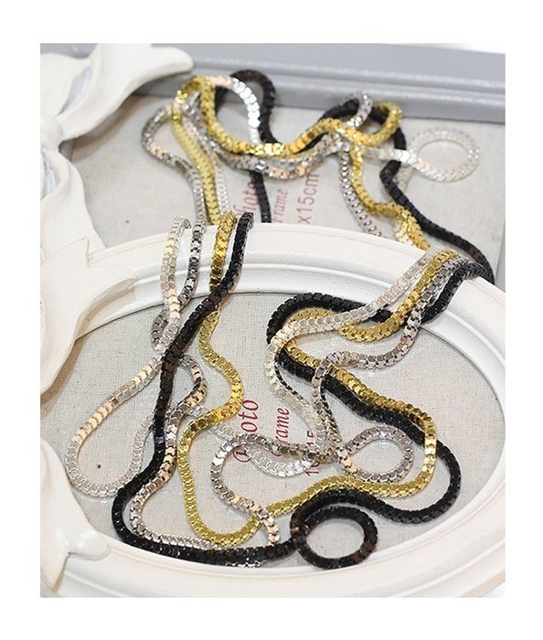 ARJOSA Women's Fashion Long String Cord Chain Metallic Like Necklace (#4 Alloy Leaves) N11