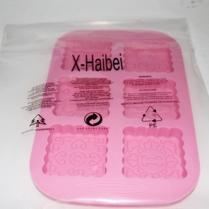 X-Haibei Square Chinese Knob Mooncake Chocolate Cake Gelatin Pan Silicone Soap Molds N2