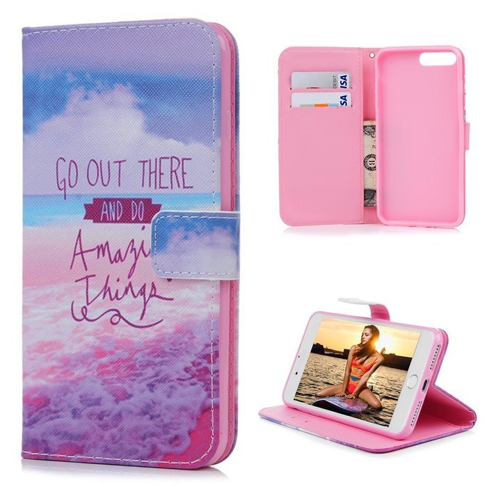 iPhone 7 Plus Case (5.5") - Wallet Slim Fit Folio Style Stand Digital Print PU Leather Flip Case with High Protective... N25