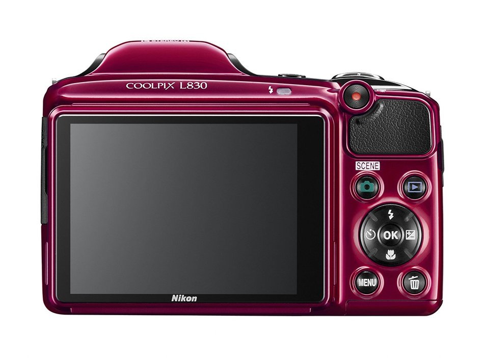 Nikon COOLPIX L830 16 MP CMOS Digital Camera with 34x Zoom NIKKOR Lens and Full 1080p HD Video (Red) (Discontinued... N3
