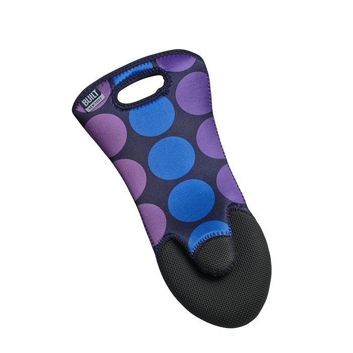 BUILT NY Sizzler Neoprene Oven Mitt, Plum Dot