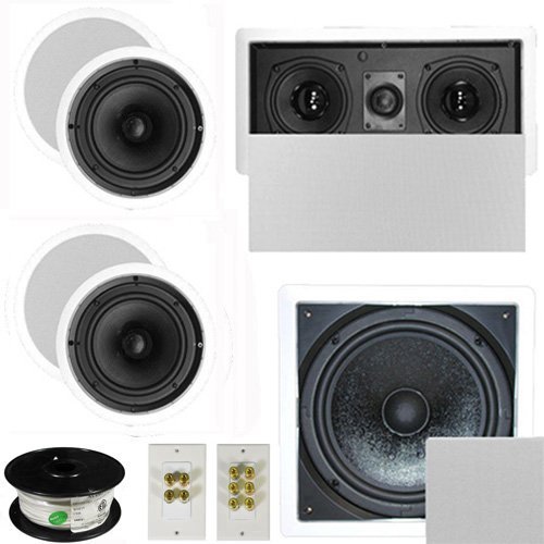 Theater Solutions 5.1 Home Theater 6.5" Speaker Set with Center, 10" Passive Sub More TS65CL51SET10