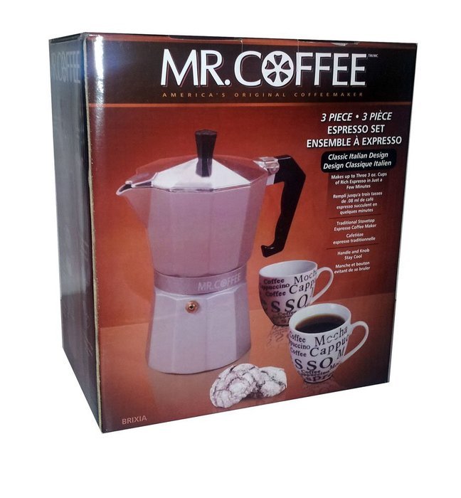 Mr. Coffee 3 Piece Classic Italian Design Espresso Set