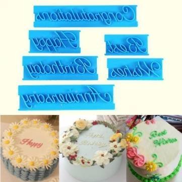 UR Bakeware Happy Birthday Letters Cake Cutter Embosser Biscuit Cookie Baking Molds