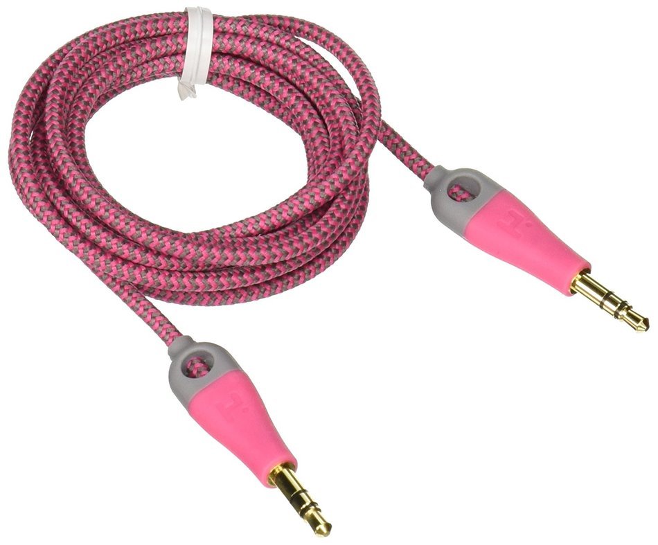 iHome - 5' Double Injected Nylon Audio Cable with Enhanced Strain Relief (3.5mm Male-Male) (Black) N9