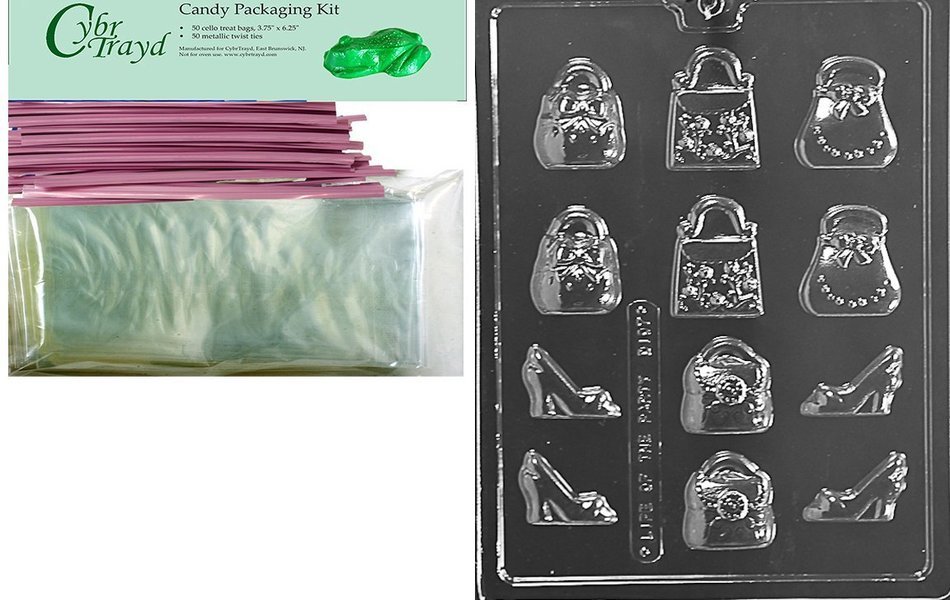 Cybrtrayd D107 Chocolate Candy Mold, Small Purses and Shoes Dads and Moms