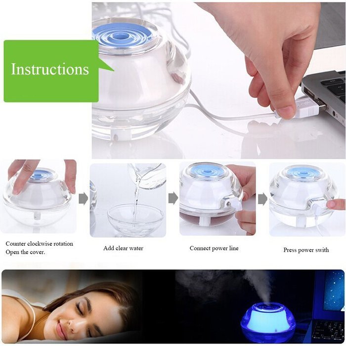 Cool Mist Humidifier, BAVIER whole humidifier baby, 120ml car humidifier desk office, humidifier for infant and... N8