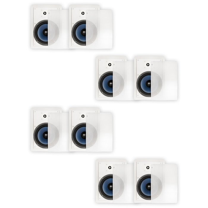 Blue Octave RW83 In Wall 8" Speakers 3 Way Home 3040 Watts New 4 Pair Pack RW83-4PR