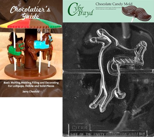 Cybrtrayd "Large Carousel Horse" Miscellaneous Chocolate Candy Mold with Chocolatier's Guide Instructions Book...