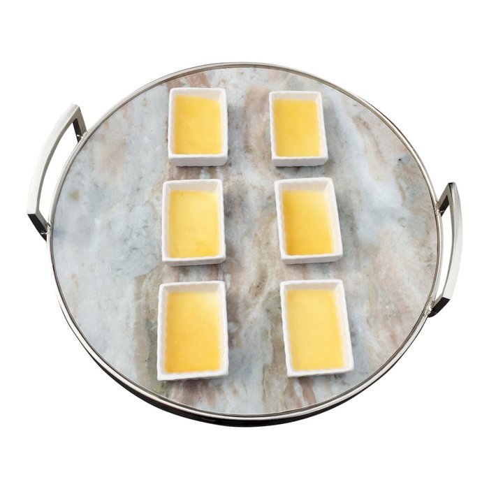 Om Joy Collection Shallow Rectangular Creme Brulee Mini- Ramekins (1 oz each): Set of 6- Oven Safe & Stackable... N3