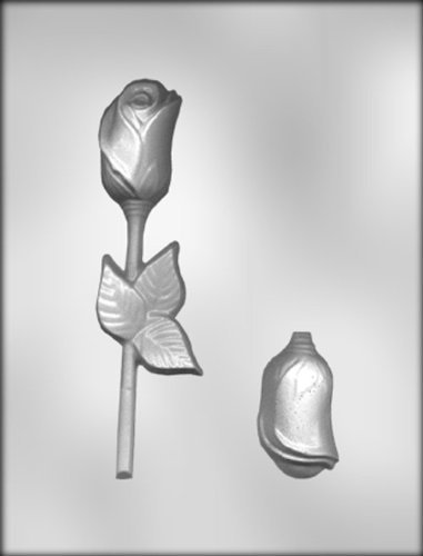 CK Products 6-1/2-Inch 3-D Rose with Leaf Sucker Chocolate Mold