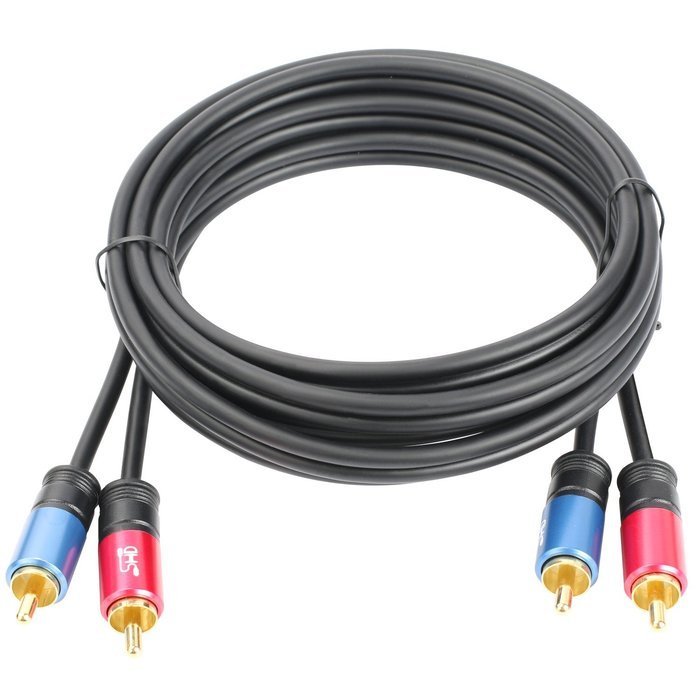 SHD 2 RCA Cable Stereo Audio 2RCA Male to 2RCA Male Premium Sound Quality OFC Conductor Dual Shielding Gold Plated... N5