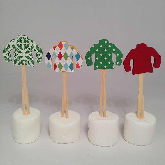 Ugly Sweater Cocktail Picks by Piece of Cake Parties, Set of 12
