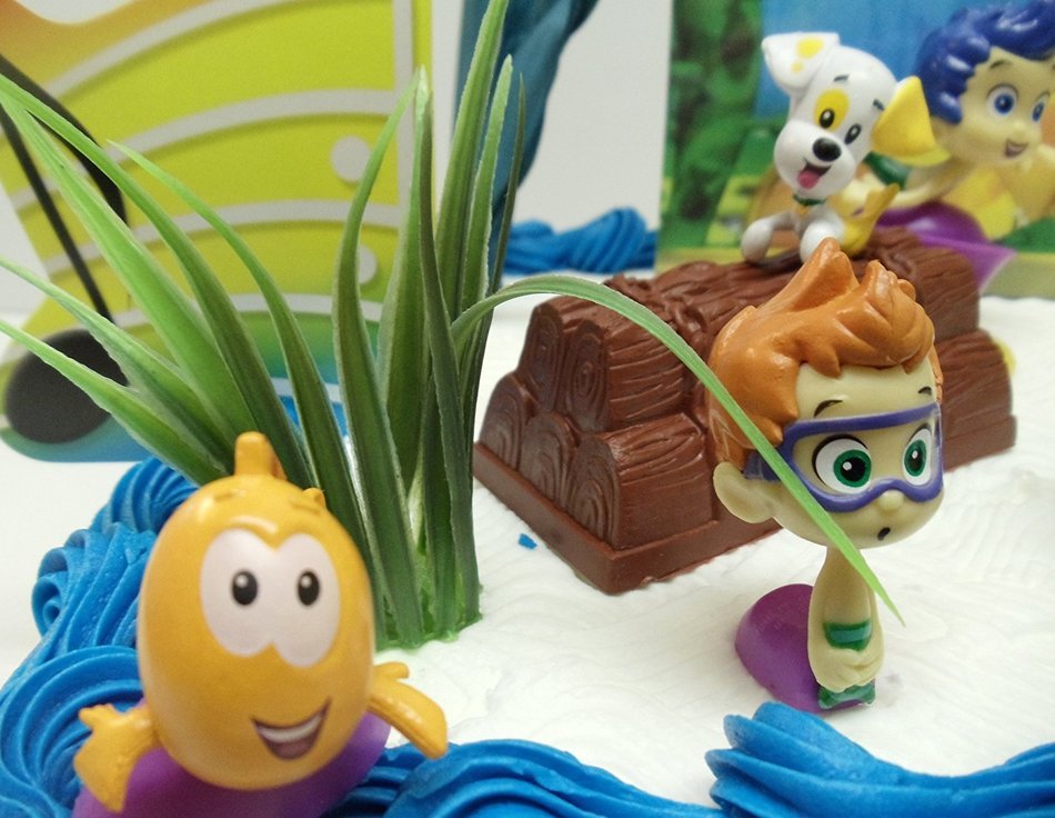Bubble Guppies 20 Piece Birthday Cake Topper Set Featuring Gil, Bubble Puppy, Molly, Nonny, Goby, Mr. Grouper,... N3