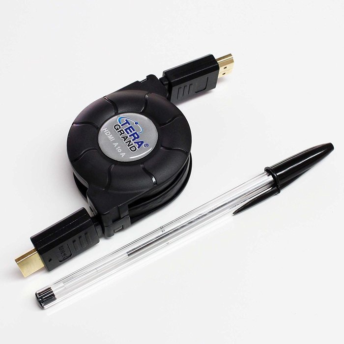 Tera Grand RETH-WH96-BK HDMI A Male to A Male Retractable Cable, 3-Feet N13