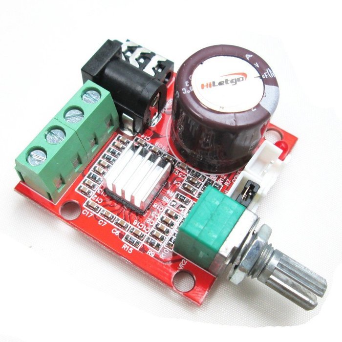 HiLetgo PAM8610 Mini Stereo AMP Audio Amplify Board 2*10W Dual Channel Amplifier Class-D 12V DC Amplifier