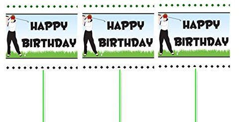 Bundleofbeauty Item#45571 Golf Player Golf Field Party Cupcake Picks -24pack