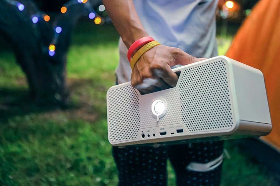 Dashbon Flicks Mobile Cordless Boombox Projector Model 280WH N12